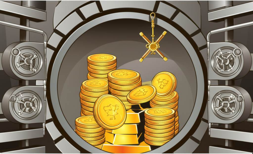 一塊閃閃發光的金條，象徵在經濟不確定時期的避險資產。