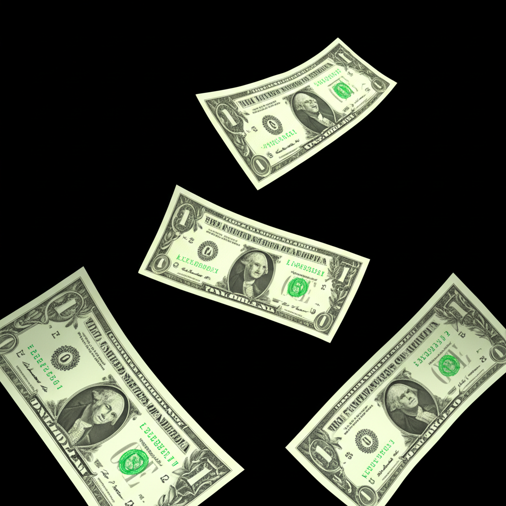 美元指數 (DXY) 圖表顯示明顯下跌趨勢，並跌破 200 日簡單移動平均線。