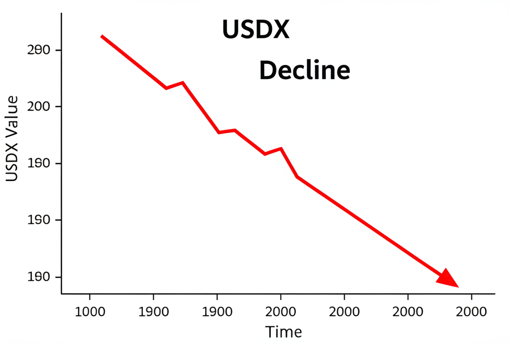 美元指數（DXY）近期走勢圖。