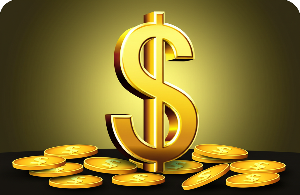 堆疊的金條與金幣，象徵黃金的保值與避險功能。